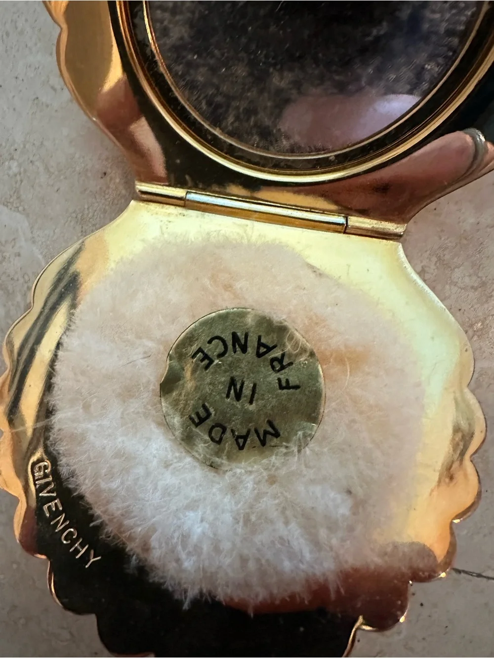 Rare Vintage 1960’s Givenchy Gold Shell Compact Powder Case